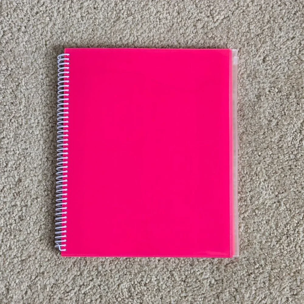 Bright pink Notebook/ folders bundle set